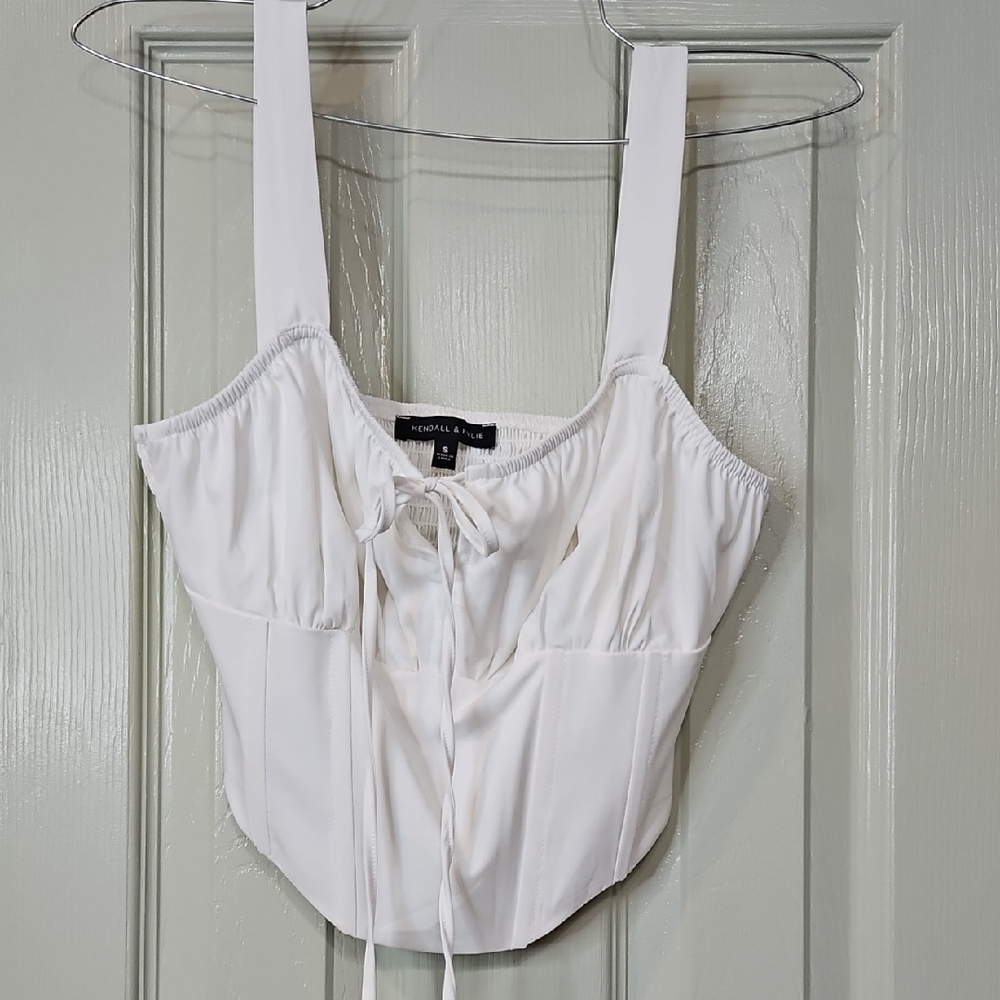 Kendall & Kylie White Crop Top
